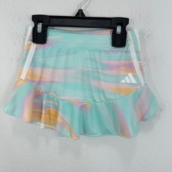Adidas Girls 2T Skirt Skort Set Tie Dye Purple Athletic Tennis Ruffle Outfit NWT - Picture 1 of 6
